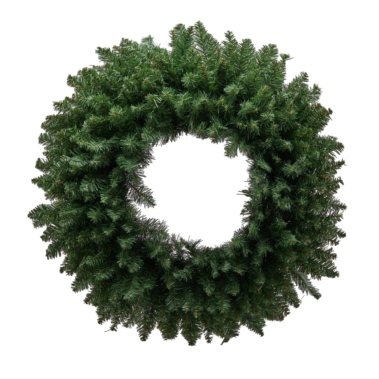Ghirlanda tonda in PVC effetto aghi di Pino corona natalizia, dietro porta natalizio in Orpelli e festoni MagiediNatale.it - Altamura, commercioVirtuoso.it