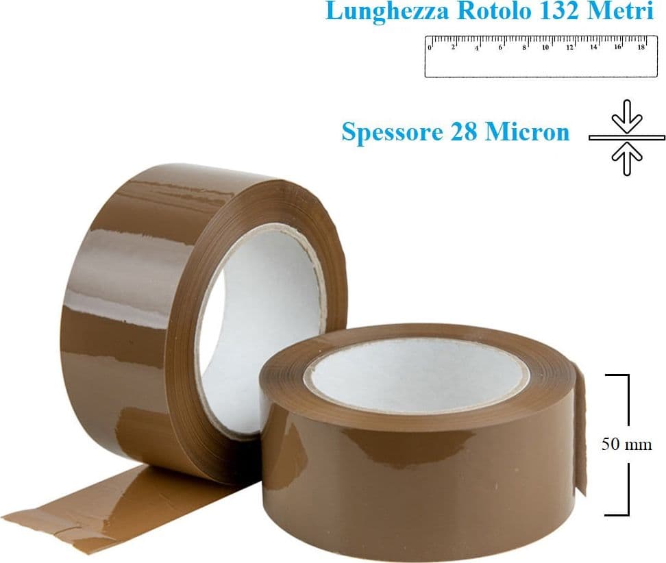 Nastro Adesivo Pacchi Per Imballaggio Rotolo Scotch Avana Plp 50 Mm X 132 Metri Extra Lungo in Nastro da imballo BricoGo - Marano di Napoli, commercioVirtuoso.it