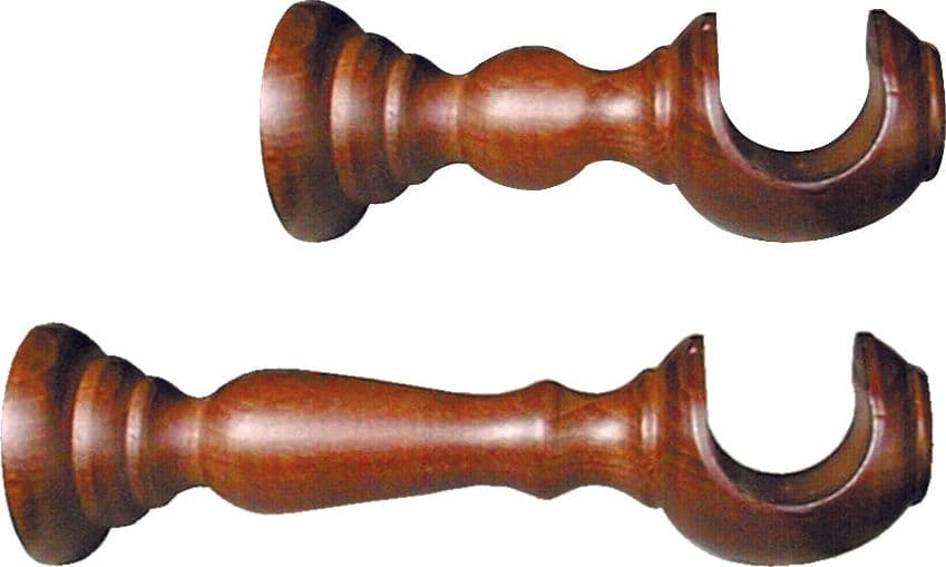 Mensola per Scorritenda in Legno+piastra Ø Mm 37 Colore Noce Cm 10