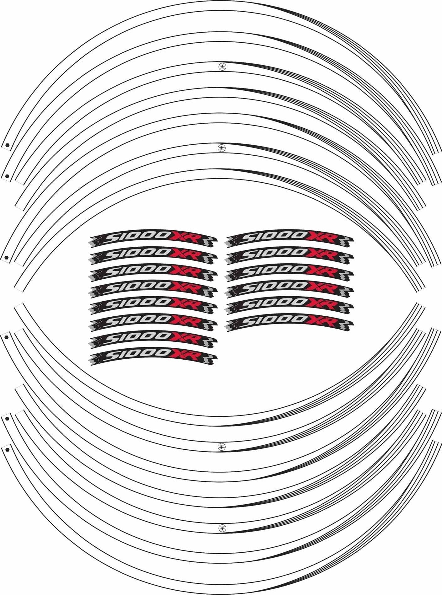 STRISCE ADESIVE compatibili per MOTO BMW S1000 XR adesivi CERCHI 17' tuning in Decalcomanie adesivi e magneti LabelBike - Bibbiano, commercioVirtuoso.it