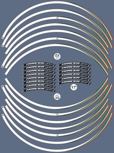 STRISCE ADESIVE compatibili per MOTO YAMAHA TRACER 900 adesivi CERCHI 17' tuning in Decalcomanie adesivi e magneti LabelBike - Bibbiano, commercioVirtuoso.it