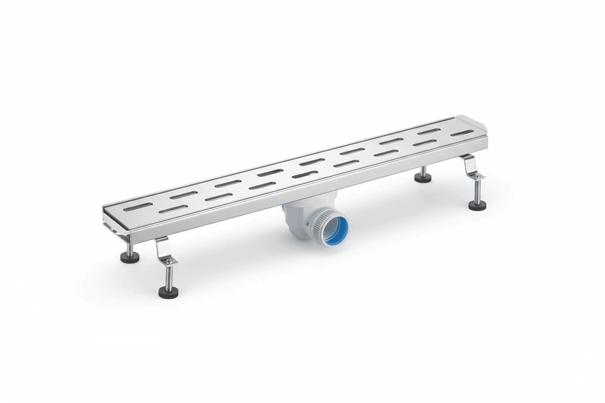 Canalina di Scarico Griglia Doccia Onda con Sifone in Acciaio Inox 60 cm