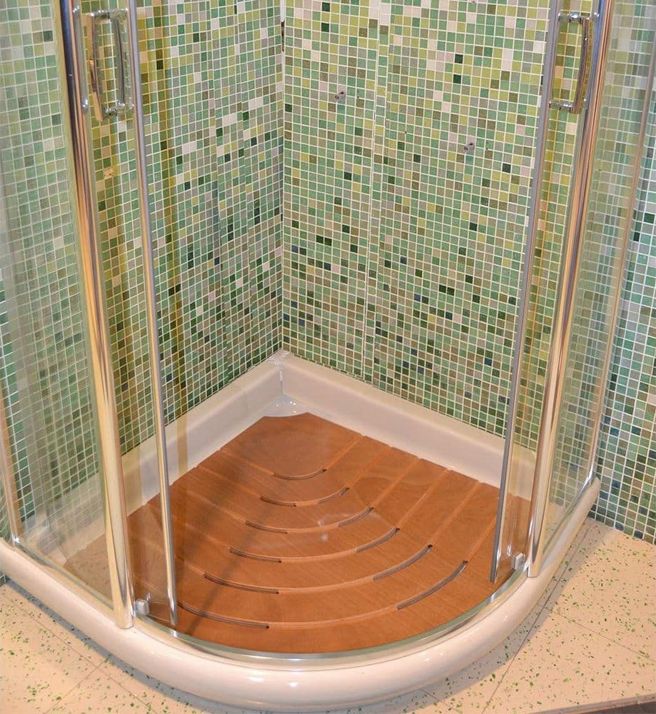 Pedana Piatto Doccia Angolare Antiscivolo 74 Cm Legno Marino Okumè Castel Merlino in Tappetini BricoGo - Marano di Napoli, commercioVirtuoso.it