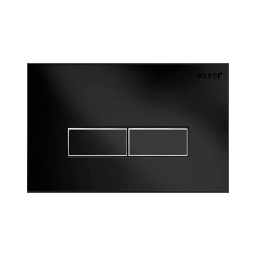 Placca Nera Super Sottile Scarico Cassetta Incasso ECO 80170581 Pucci