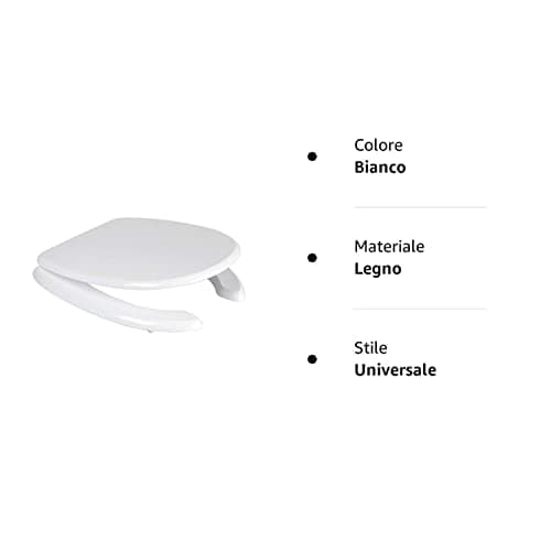 Copriwater Universale Per Disabili Legno Bianco Coprivaso Wc Damast in Sedili WC BricoGo - Marano di Napoli, commercioVirtuoso.it