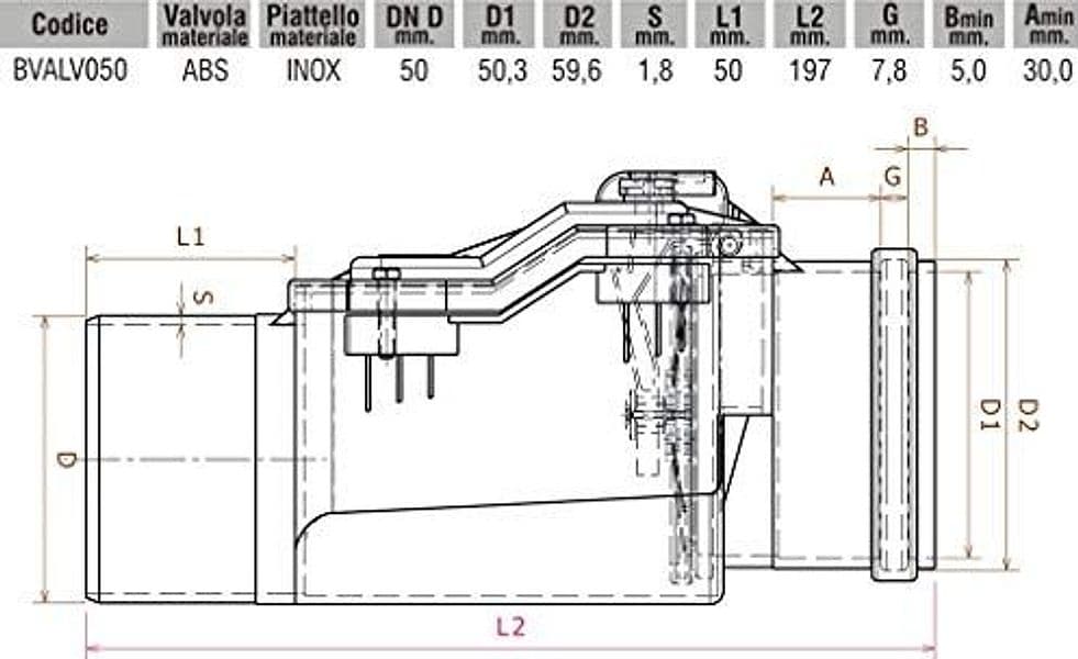 Valvola Antireflusso Dm 50 In Abs E Inox Bvalv050 Bampi in Valvole di scarico BricoGo - Marano di Napoli, commercioVirtuoso.it