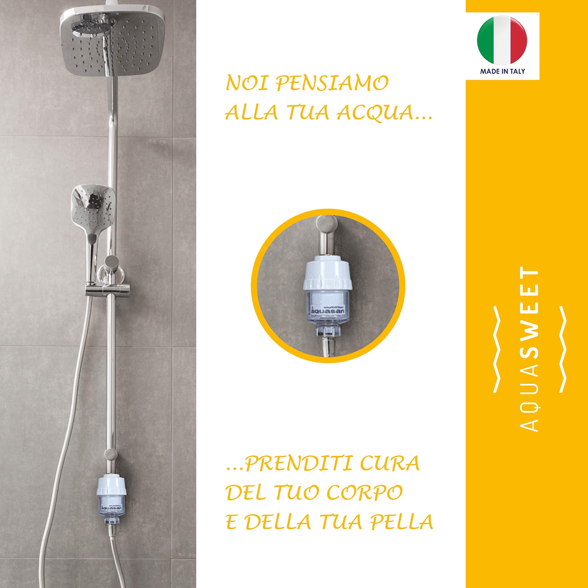 Multi Filtro Depuratore Acqua Per Doccia E Vasca Anticalcare 2220-S Aquasweet Aquasan in Filtri doccia BricoGo - Marano di Napoli, commercioVirtuoso.it