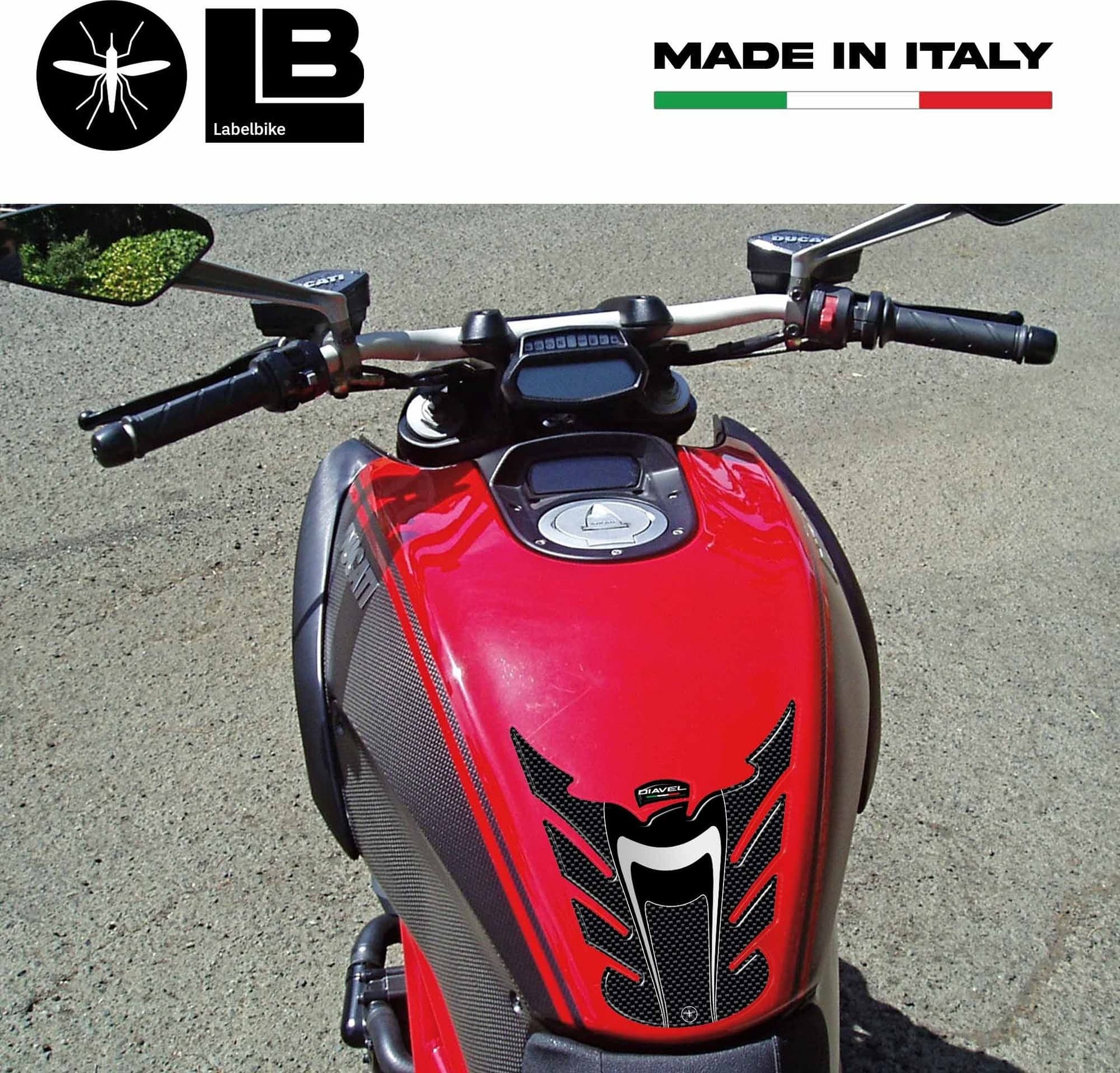 KIT ADESIVI in gel 3D PROTEZIONE SERBATOIO compatibili per MOTO DUCATI DIAVEL in Paraserbatoio LabelBike - Bibbiano, commercioVirtuoso.it