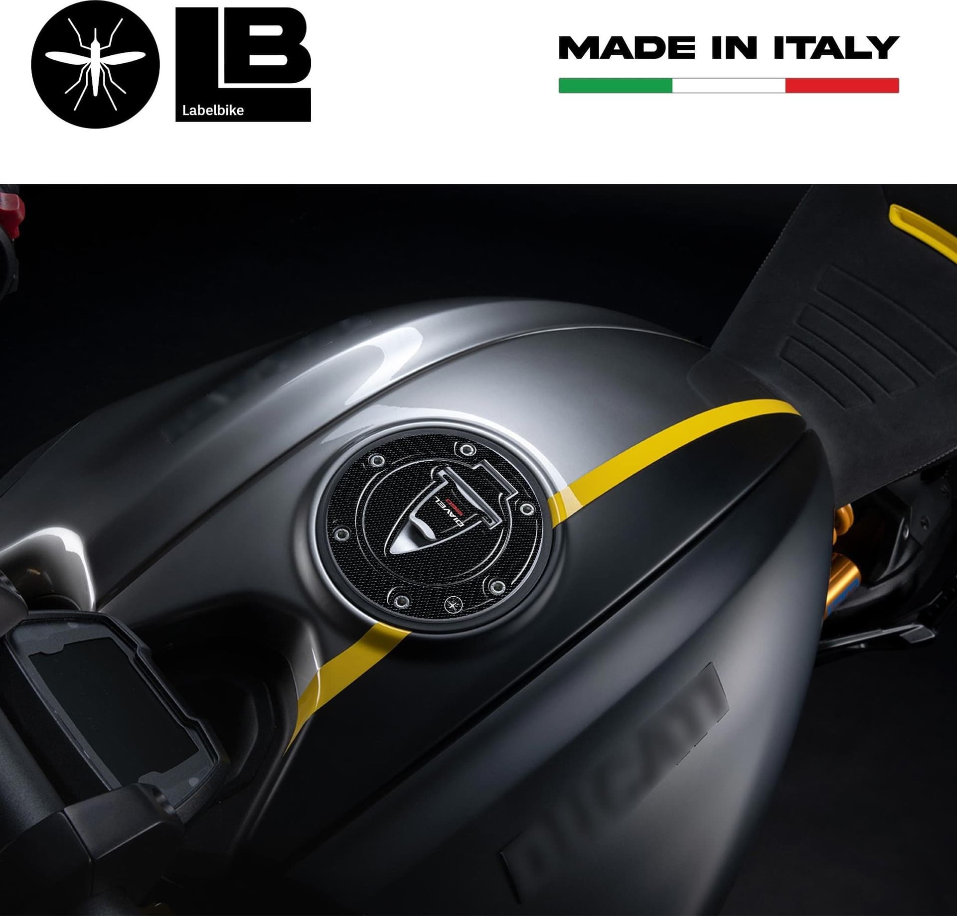 Adesivo 3D Protezione Tappo serbatoio moto compatibile con Ducati Diavel 1260 in Paraserbatoio LabelBike - Bibbiano, commercioVirtuoso.it