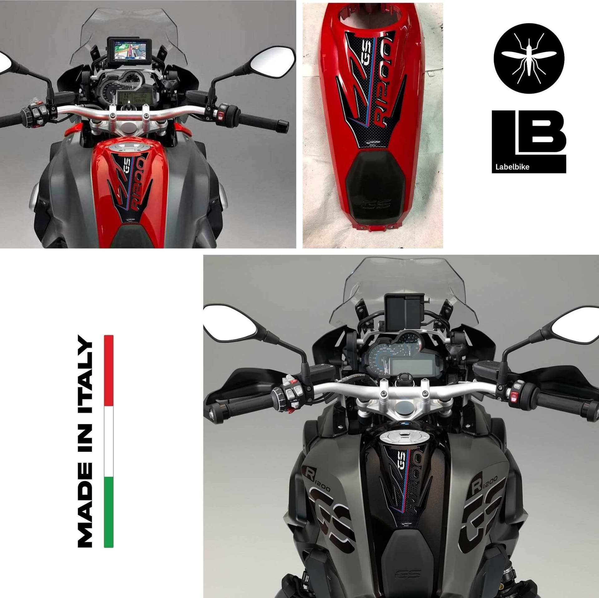 PARASERBATOIO 3D PROTEZIONE SERBATOIO COMPATIBILE PER MOTO BMW GS R1200 2013-16 in Paraserbatoio LabelBike - Bibbiano, commercioVirtuoso.it
