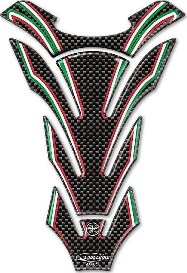 PARASERBATOIO ADESIVI in RESINA CARBONIO SERBATOIO MOTO BANDIERA ITALIANA ITALIA