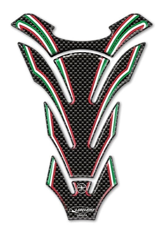 PARASERBATOIO ADESIVI in RESINA CARBONIO SERBATOIO MOTO BANDIERA ITALIANA ITALIA
