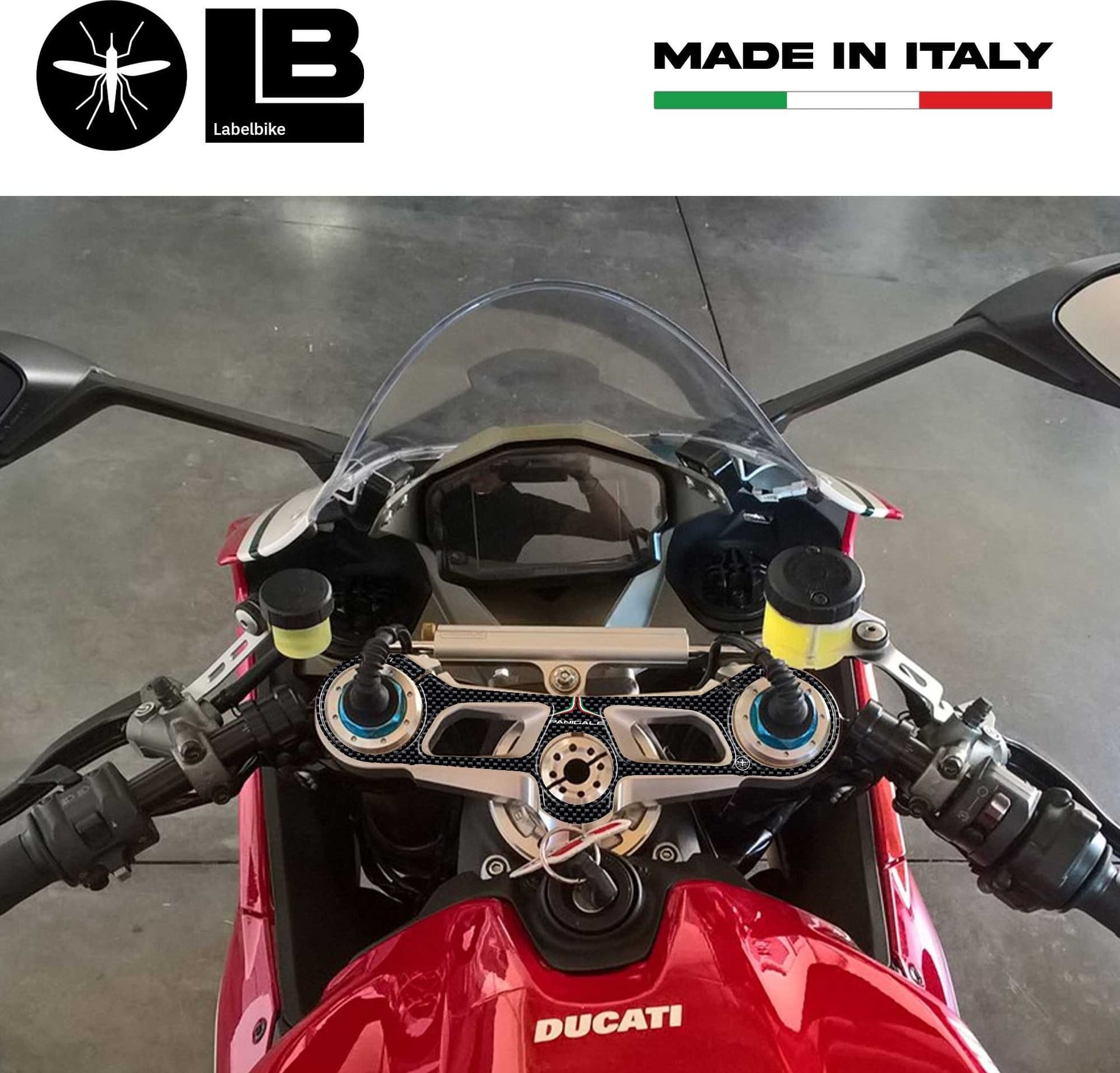 ADESIVO 3D piastra sterzo compatibile per MOTO DUCATI 1299 PANIGALE S-R 2012-2016 in Decalcomanie adesivi e magneti LabelBike - Bibbiano, commercioVirtuoso.it