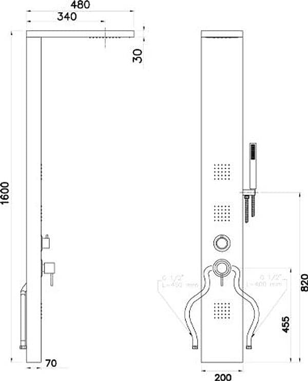 Parete Attrezzata Mod. Manhattan Plus Con Miscelatore Termostatico- Cromo Satinato- Metaf- Pezzi 1 in Pareti attrezzate BricoGo - Marano di Napoli, commercioVirtuoso.it