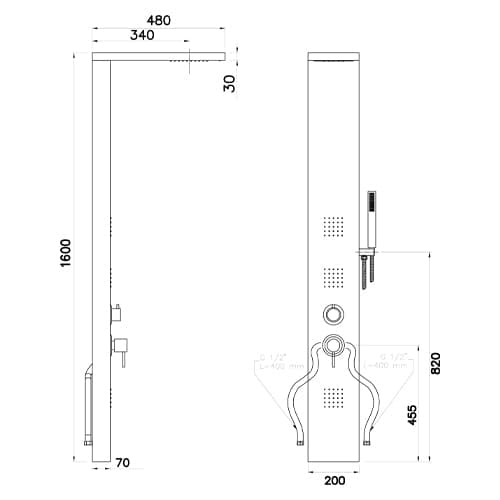Parete Attrezzata Mod. Manhattan Plus Con Miscelatore Termostatico- Cromo Satinato- Metaf- Pezzi 1 in Pareti attrezzate BricoGo - Marano di Napoli, commercioVirtuoso.it
