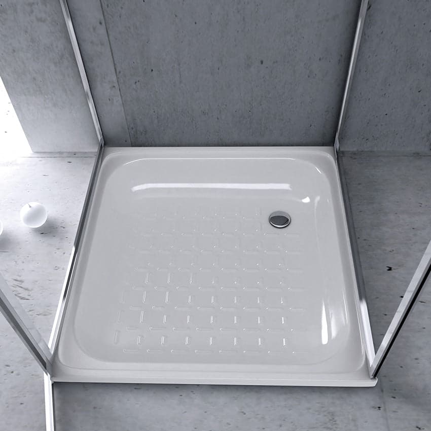 Piatto Doccia In Acciaio Bianco- Cm. 70 X 70 X H. 8- Smavi- Pezzi 1 in Mensole BricoGo - Marano di Napoli, commercioVirtuoso.it