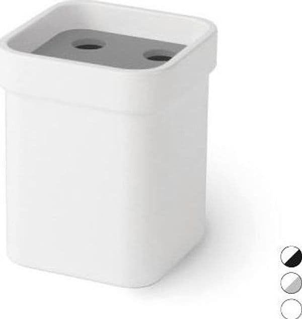 Portaspazzolini In Melammina Saeta- Bianco Grigio Mm 85X85X105- Samo- Pezzi 1 in Porta spazzolini BricoGo - Marano di Napoli, commercioVirtuoso.it