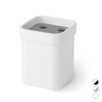 Portaspazzolini In Melammina Saeta- Bianco Grigio Mm 85X85X105- Samo- Pezzi 1 in Porta spazzolini BricoGo - Marano di Napoli, commercioVirtuoso.it