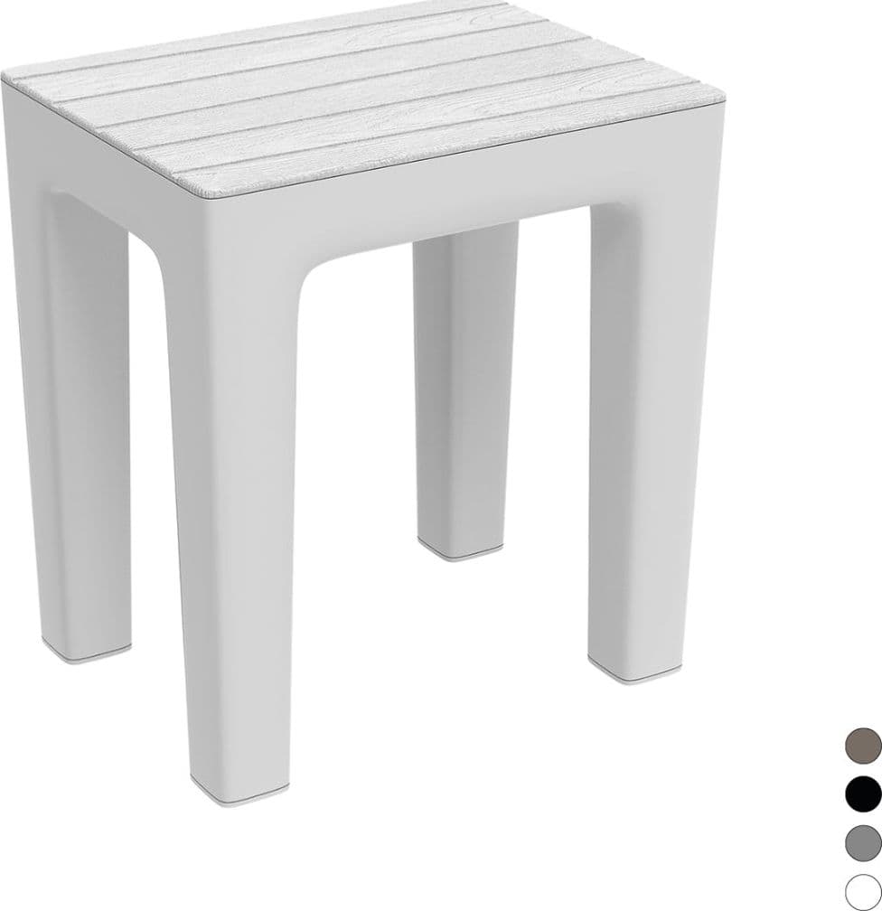 Sgabello Woody Bagno Bianco Cm L 38 X P 29 X H 41,5 Feridras in Sgabelli BricoGo - Marano di Napoli, commercioVirtuoso.it