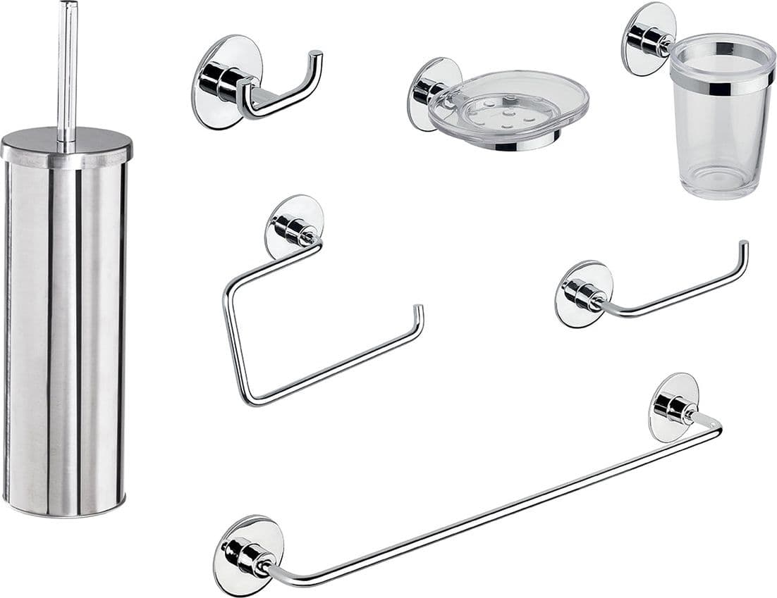 Set Accessori Bagno Wind Biadesivo + Vite- Cromo- Metaf- Pezzi 1 in Ganci portasciugamani BricoGo - Marano di Napoli, commercioVirtuoso.it