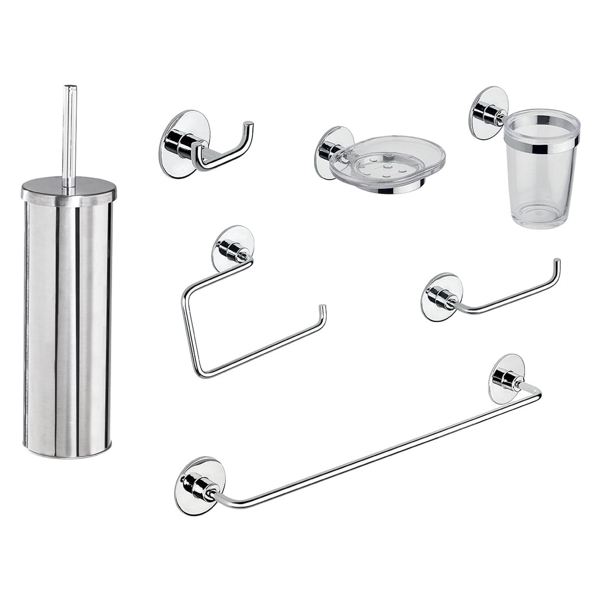 Set Accessori Bagno Wind Biadesivo + Vite- Cromo- Metaf- Pezzi 1 in Ganci portasciugamani BricoGo - Marano di Napoli, commercioVirtuoso.it
