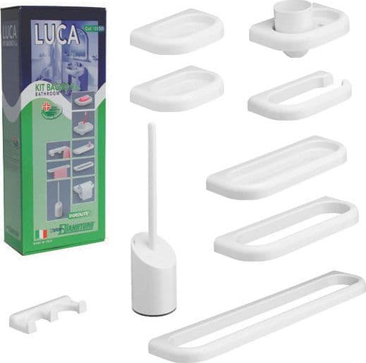 Kit Accessori Bagno Serie Luca Mod.New 9 Pz- Bianco- Metaf- Pezzi 1 in Set di accessori per il bagno BricoGo - Marano di Napoli, commercioVirtuoso.it