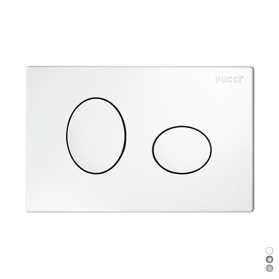 Placca Per Cassetta Incasso Pucci Eco 2 Pulsanti Ellisse Mod.2014- Cromo-Satinata- Pucci- Pezzi 1 in Placche per interruttori BricoGo - Marano di Napoli, commercioVirtuoso.it