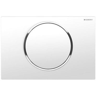 PLACCA DI COMANDO SIGMA 10 CON TASTO STOP- Bianca - bordi tasti cromo- GEBERIT- pezzi 1