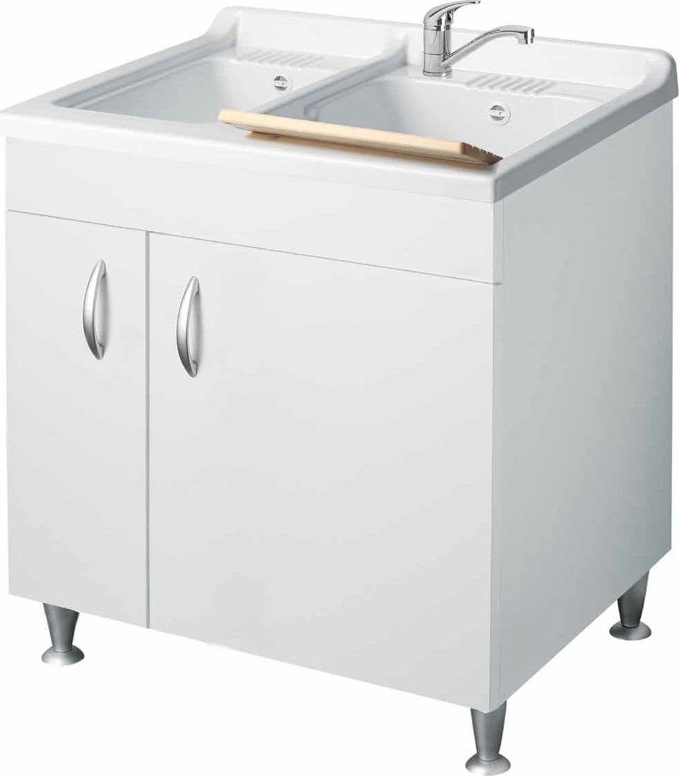 Lavatoio Con Mobile In Nobilitato E 2 Vasche- L Cm. 75 X P Cm. 60- Dh- Pezzi 1 in Lavandini di lavanderia e pluriuso BricoGo - Marano di Napoli, commercioVirtuoso.it
