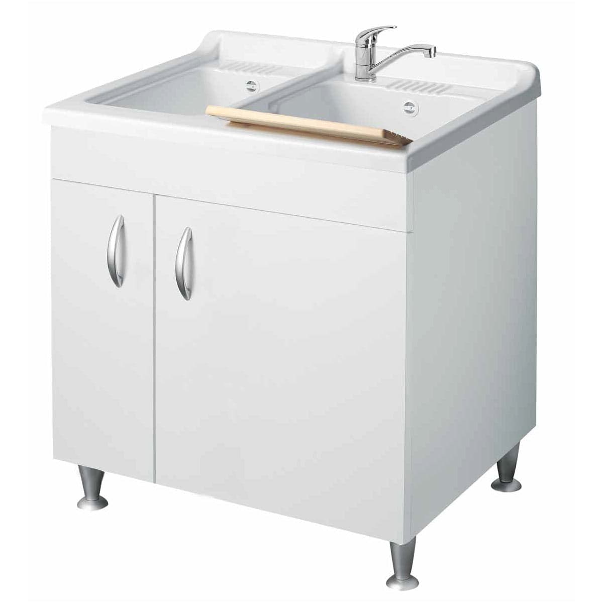 Lavatoio Con Mobile In Nobilitato E 2 Vasche- L Cm. 75 X P Cm. 60- Dh- Pezzi 1 in Lavandini di lavanderia e pluriuso BricoGo - Marano di Napoli, commercioVirtuoso.it