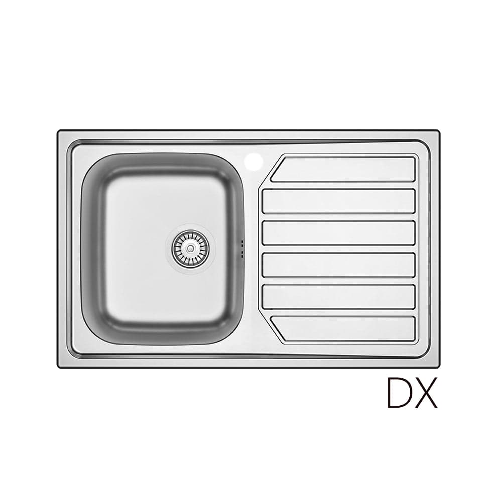 Lavello Incasso In Acciaio Inox Mod. Ls04 Cm 80X50- Cm. 80 Gocciolatoio Dx- Dh- Pezzi 1 in Vasca singola BricoGo - Marano di Napoli, commercioVirtuoso.it