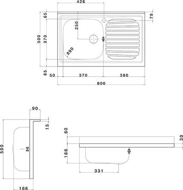Lavello Appoggio In Acciaio Inox Con 1 Vaschetta- Cm. 80 Gocciolatoio Sx- Apell- Pezzi 1 in Vasca singola BricoGo - Marano di Napoli, commercioVirtuoso.it