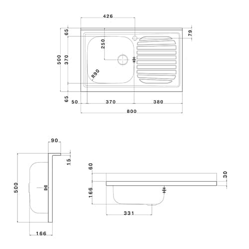 Lavello Appoggio In Acciaio Inox Con 1 Vaschetta- Cm. 80 Gocciolatoio Sx- Apell- Pezzi 1 in Vasca singola BricoGo - Marano di Napoli, commercioVirtuoso.it