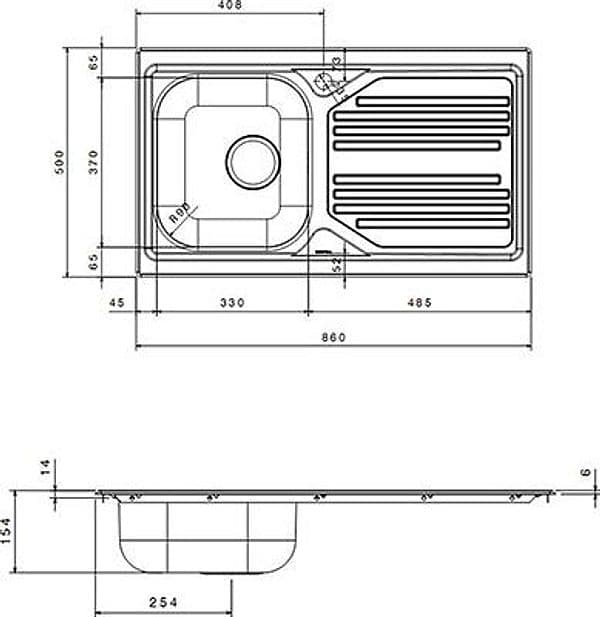 Lavello Incasso In Acciaio Inox Con 1 Vaschetta- Cm 86 Gocciolatoio Sx- Apell- Pezzi 1 in Vasca singola BricoGo - Marano di Napoli, commercioVirtuoso.it