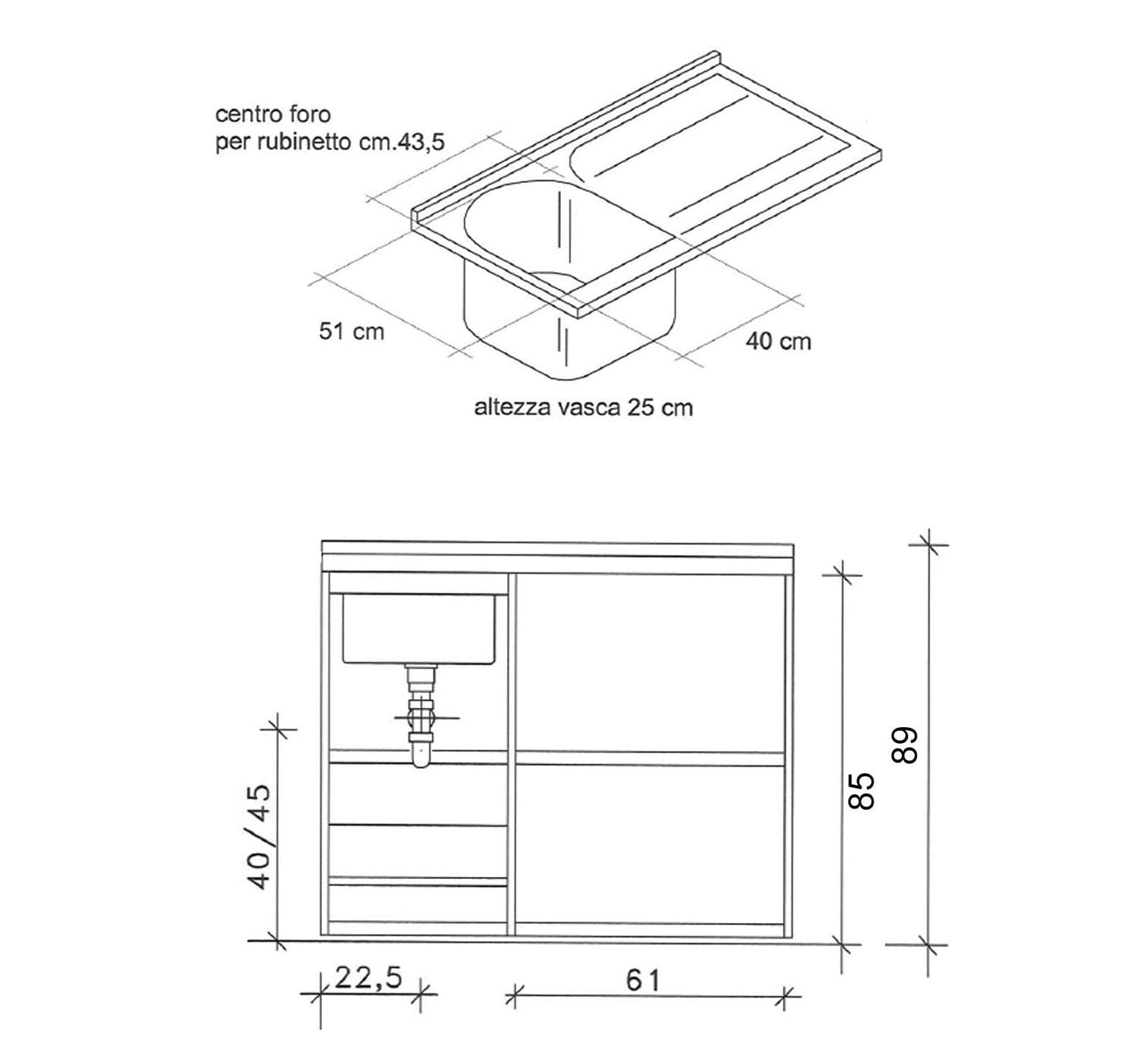 Mobile In Legno Con Lavatoio + Coprilavatrice Mod. Idex- 60 X 109 X H.89 Cm Vasca A Sx- Dh- Pezzi 1 in Mobili a terra BricoGo - Marano di Napoli, commercioVirtuoso.it