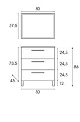 Mobile Bagno Athena 3 Cassetti (Da Montare)- Cm 86 X 80 X 45 Bianco Lucido- Dh- Pezzi 1 in Mobili a terra BricoGo - Marano di Napoli, commercioVirtuoso.it