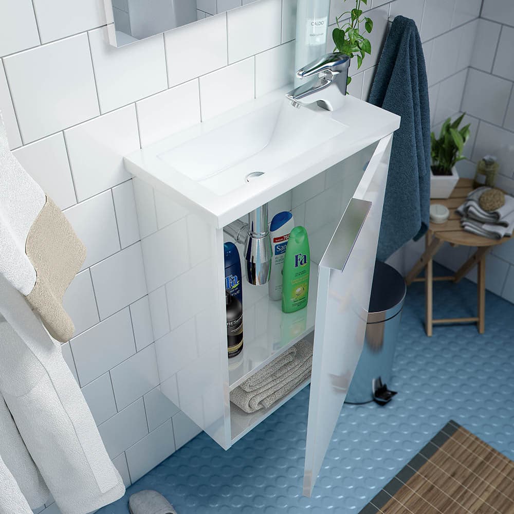 Mobile Bagno Sospeso Compact (Da Montare)- Cm 58X40X22 Bianco Laccato- Dh- Pezzi 1 in Mobili a muro BricoGo - Marano di Napoli, commercioVirtuoso.it