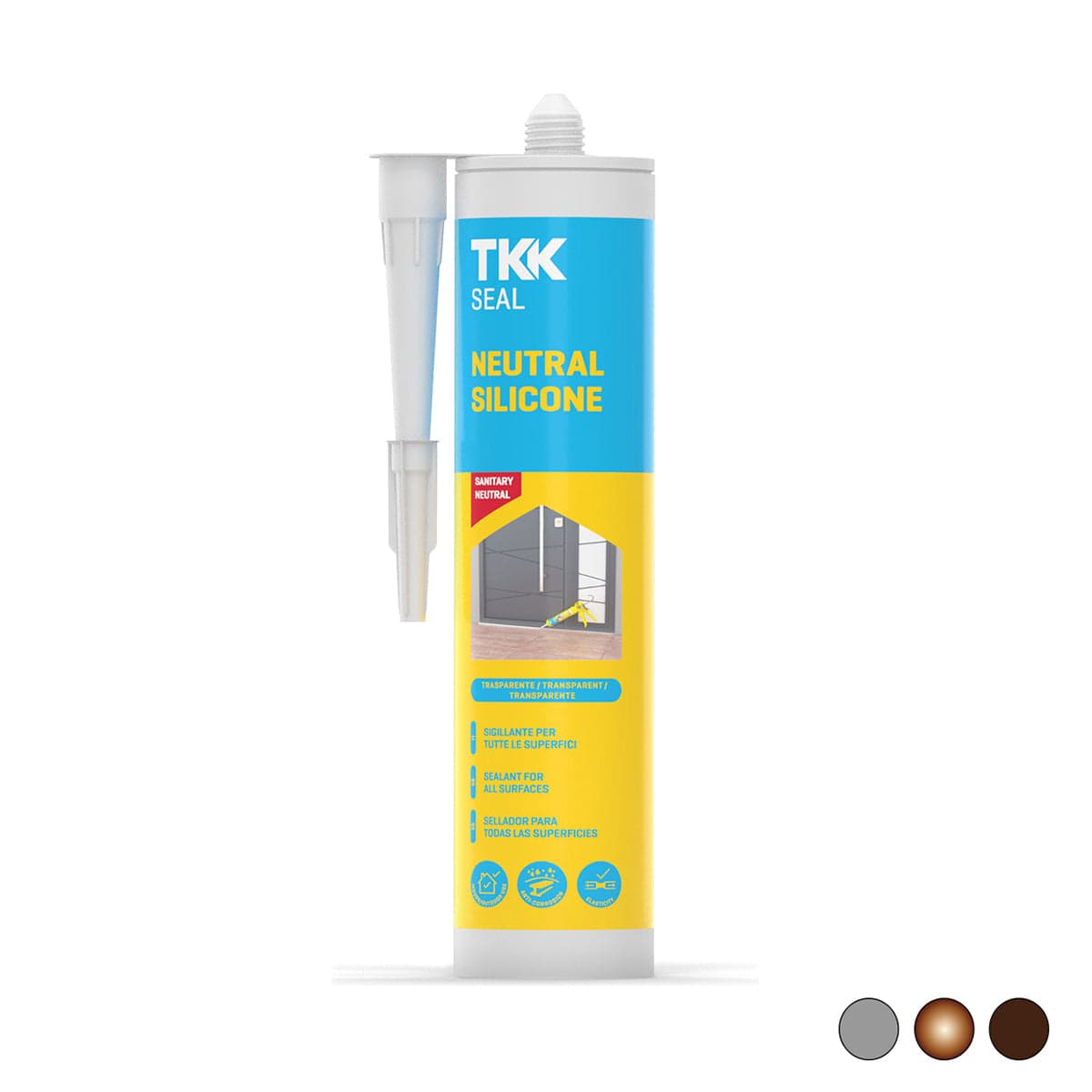 Silicone Seal Neutral- 300 Ml - Grigio- Tkk- Pezzi 1 in Silicone BricoGo - Marano di Napoli, commercioVirtuoso.it