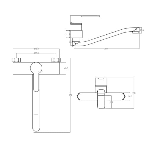 Miscelatore Monocomando Lavello A Muro Serie Iole- Cromo- Dh- Pezzi 1 in Rubinetti per lavelli da cucina BricoGo - Marano di Napoli, commercioVirtuoso.it
