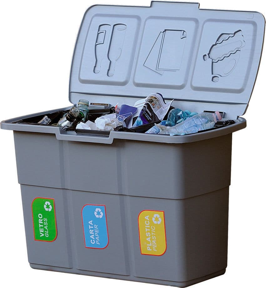 Pattumiera Per Raccolta Differenziata 3 Scomparti Separati- Cm 75X37X H. 50- Ff- Pezzi 1 in Sistemi di contenitori per raccolta differenziata BricoGo - Marano di Napoli, commercioVirtuoso.it