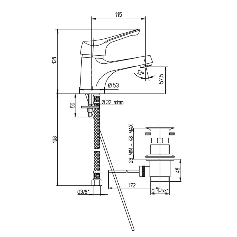 Miscelatore Monocomando Lavabo Linea Derby- Cromo- Argo- Pezzi 1 in Rubinetti per lavandini bagno BricoGo - Marano di Napoli, commercioVirtuoso.it