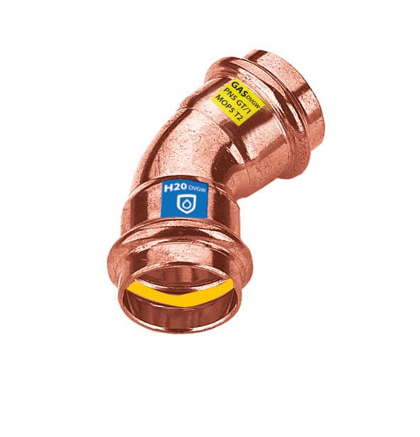 Curva In Rame A Pressare 45 ° Ff Acqua/Gas- Diam. 18- Frabo- Pezzi 1 in  BricoGo - Marano di Napoli, commercioVirtuoso.it