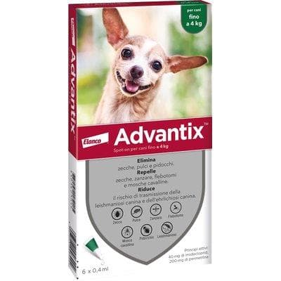 Antiparassitario Advantix Cani Elanco - Kg 0/4 Cf=Pz 6- 1 Confezioni