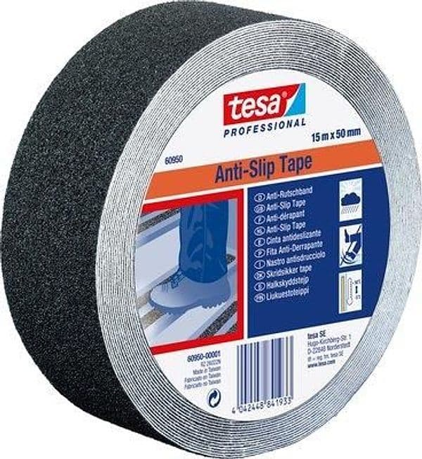 Nastro Antisdrucciolo Adesivo 60950 Tesa Nero H.mm 25 15 m