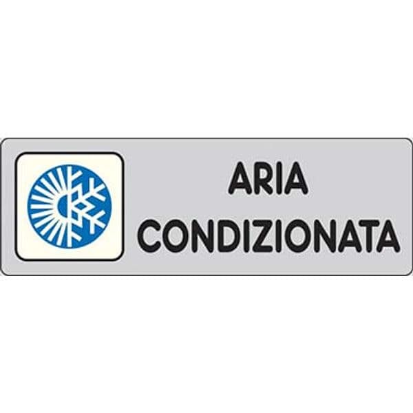 Targa Segnaletica Adesiva Aria Condizionata Vinile 15 x 5 cm 10 Pezzi