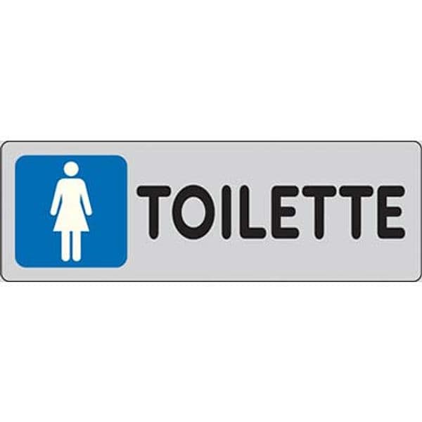Targa Segnaletica Adesiva Toilette Donna Vinile 15 x 5 cm 10 Pezzi