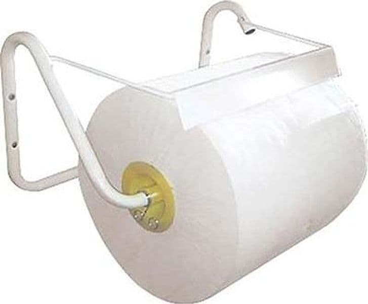 Porta Rotolo Carta Asciugamani a Parete Acciaio Vern Bianco Cm 39 H.cm 42