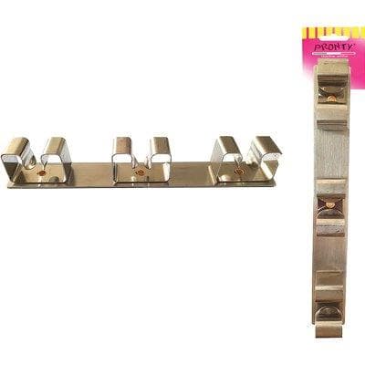 Gancio Portascope Pronty - Inox 3 Posti- 6 Pezzi