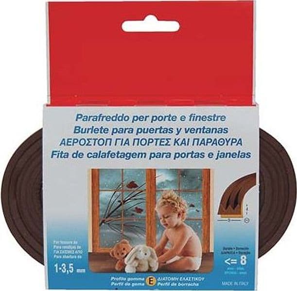 Parafreddo Geko Strip Profilo e Gomma Epdm Espansa Marrone 6 m 10 Pezzi