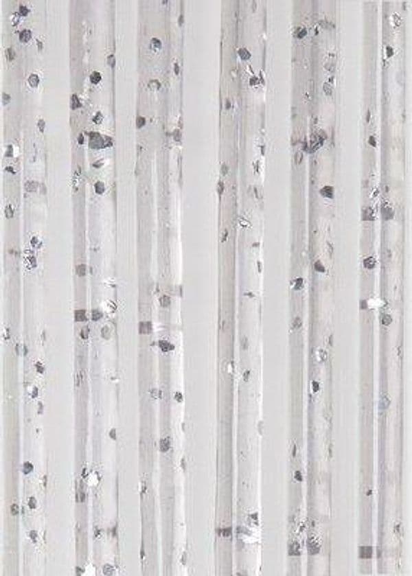 Tendina Pronta Luxor 144 Fili PVC Liscio Argento Glitterato Cm 120 H.cm 240